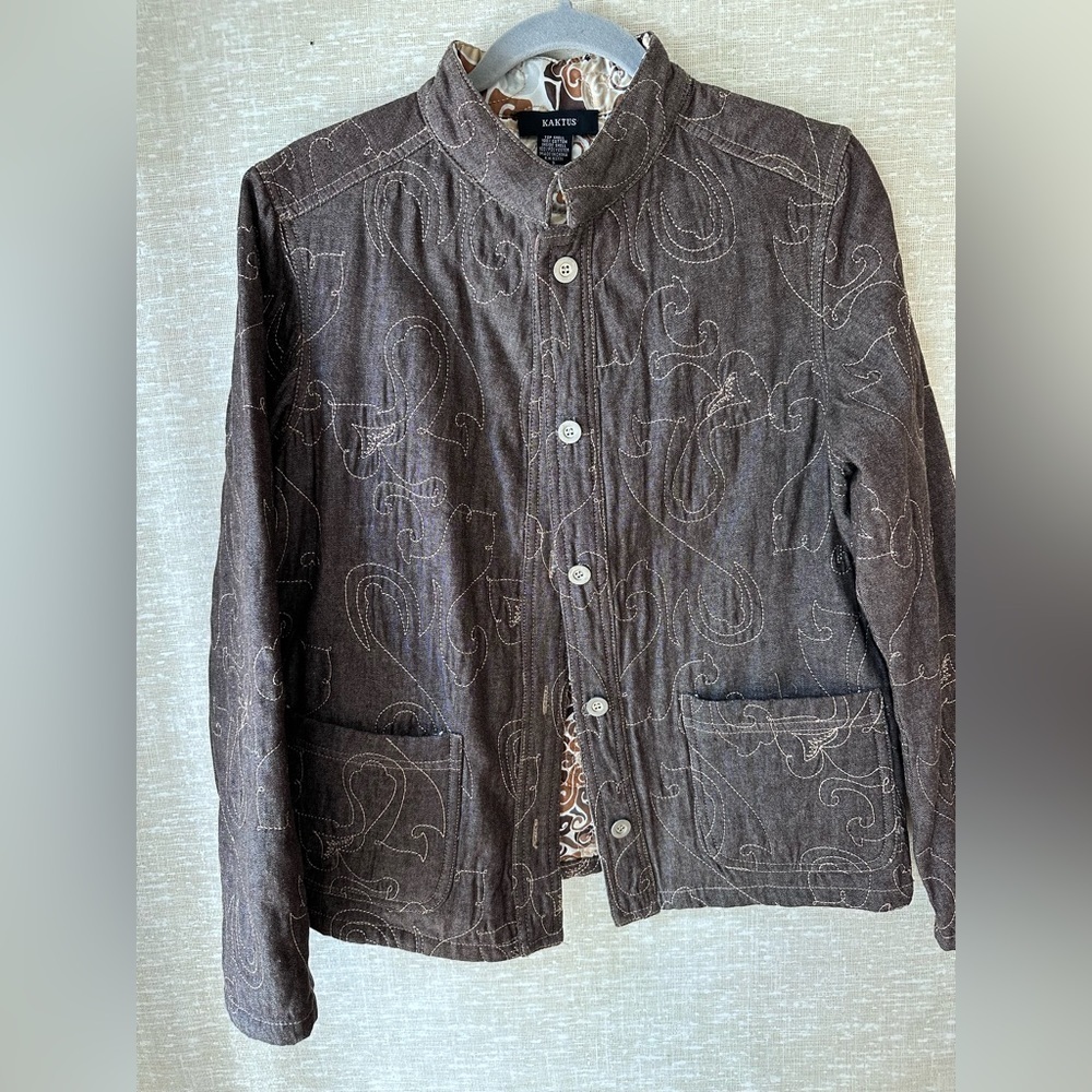 KAKTUS Embroidered Button Up Jacket Size Small